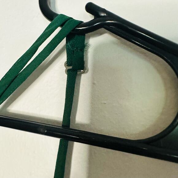 Lily White Sheer Emerald Green Racerback V-Neck Straps Mesh Mini Dress Size M - Picture 7 of 9